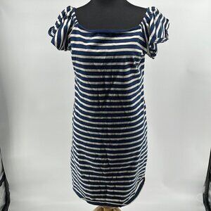 Lauren Ralph Lauren striped dress cotton nautical short  sleeve off the shoulder